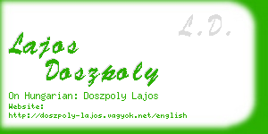 lajos doszpoly business card